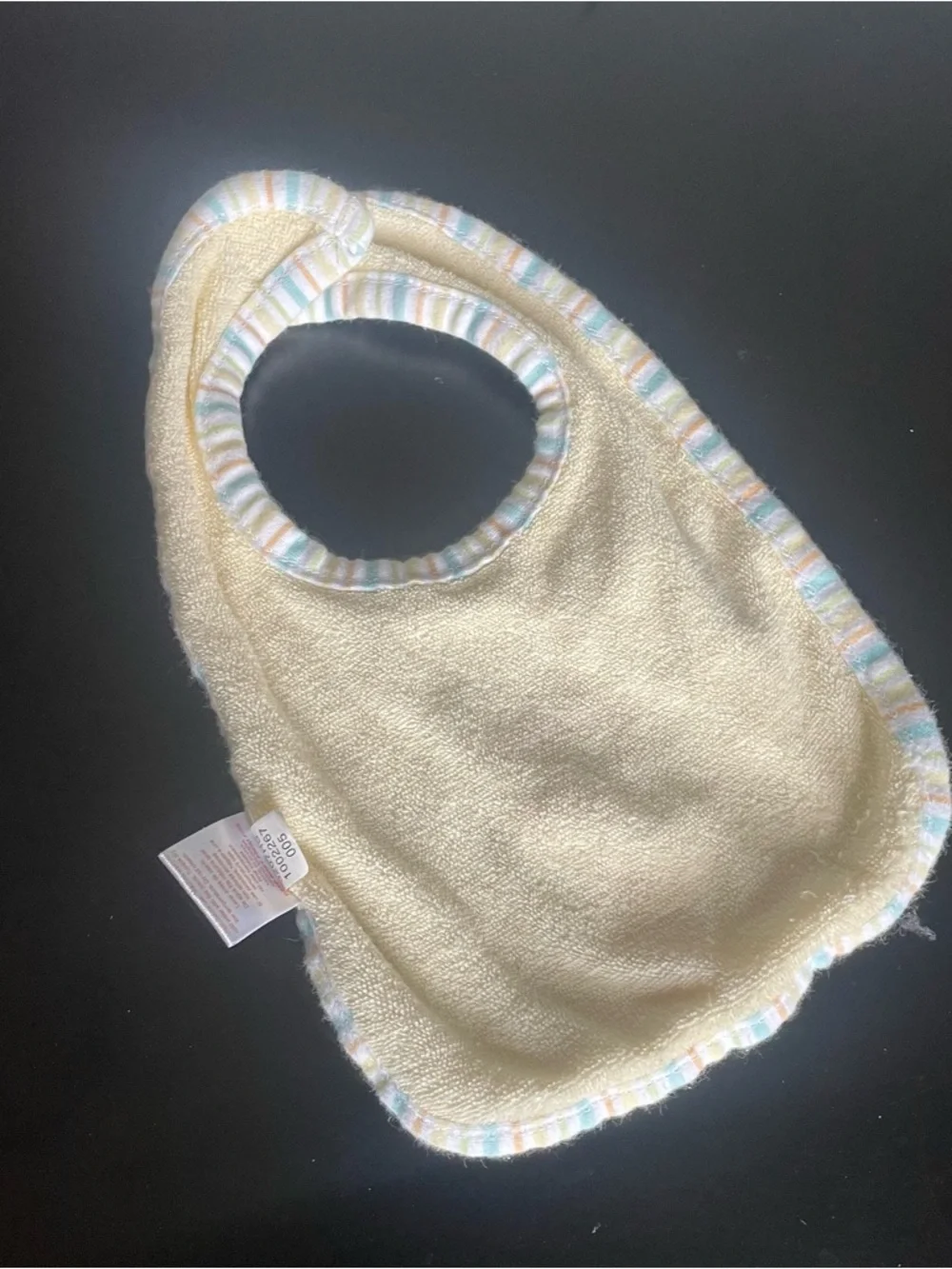 Little Baby yellow  Bib with Pastel Trim